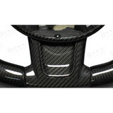 Abarth 595 2016> Frontal Decor Cover Steering Wheel - Carbon Fibre - Abarth Tuning