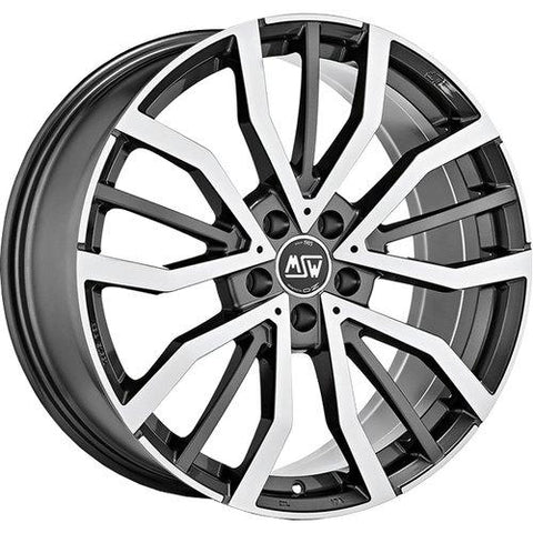 Gloss Gun Metal Full Polished MSW 49 By OZ Racing Alloy Wheels 18x8 5x114.3 ET45 Set of 4