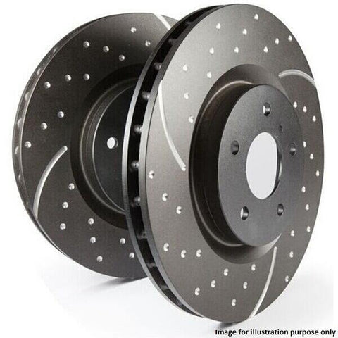 BLACK EBC 3GD Series Dimpled and Slotted Sport Discs Pair (FRONT) Abarth 500-595 - Abarth Tuning