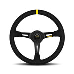 MOMO Mod. 08 - Black Spoke/Black Suede 350mm Track Steering Wheel - Abarth Tuning
