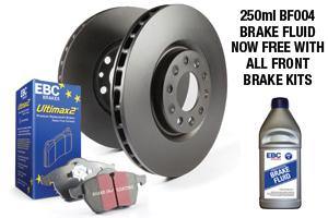 Abarth 500/595/695 without Brembo Caliper EBC Brakes Ultimax Pads And Plain Disc Kit To Fit Front - Abarth Tuning