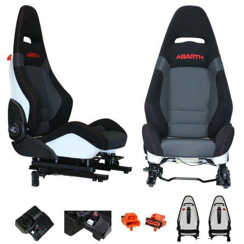 Abarth Sabelt Sports Seats x 2 with Cloth Fabric Abarth 500/595/695 - Abarth Tuning